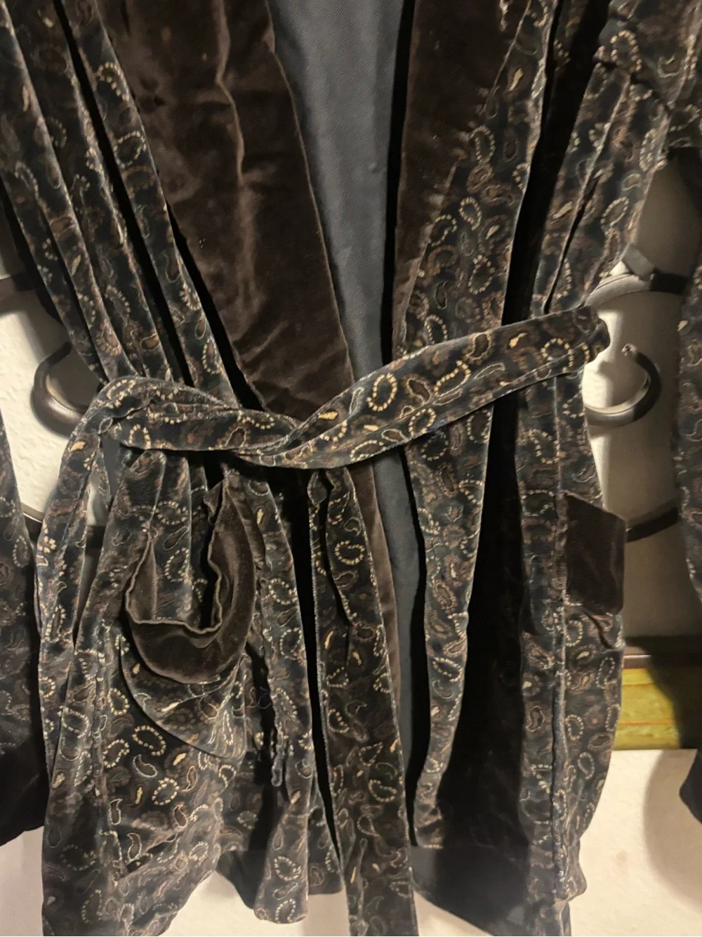 Yves saint laurent paisley velour jacket size xl